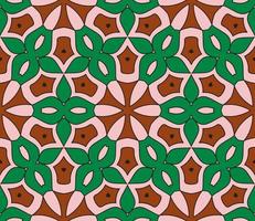 nahtloses muster der geometrischen blume des abstrakten bunten gekritzels. Blumenhintergrund. Kaleidoskop-Mosaik, Geo-Fliese aus dünner Linienverzierung. vektor