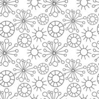 seamless patternaabstract doodle tunn linje seamless mönster med sun burst, cirklar. vektor