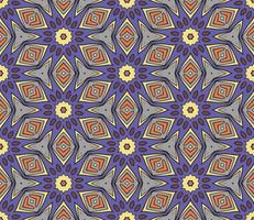 nahtloses muster der geometrischen blume des abstrakten bunten gekritzels. Blumenhintergrund. Kaleidoskop-Mosaik, Geo-Fliese aus dünner Linienverzierung. vektor