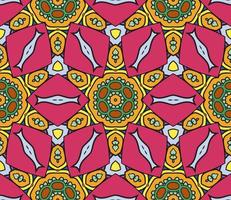 abstrakt färgglada doodle geometriska blomma seamless mönster. blommig bakgrund. mosaik, geo kakel av tunn linje ornament. vektor