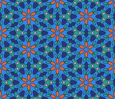 abstrakt färgglada doodle geometriska blomma seamless mönster. blommig bakgrund. kalejdoskop mosaik, geo kakel av tunn linje prydnad. vektor