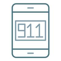 Rufen Sie das zweifarbige Symbol der 911-Leitung an vektor