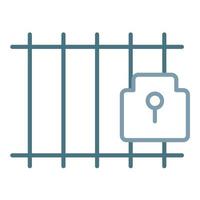 jail line tvåfärgad ikon vektor