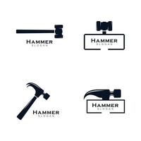 hammarsymbol eller logotypuppsättning vektor