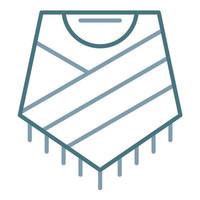 Poncho-Linie zweifarbiges Symbol vektor