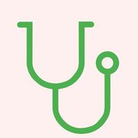 stethoskop grüne umrissillustration. geeignet für Gesundheits- und Medizinartikel vektor