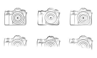 Fotokamera-Liniensymbol, Umriss-Vektor-Logo-Illustration, lineares Piktogramm isoliert auf weißem Hintergrund