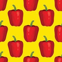röd paprika hand rita vegetabiliska sömlösa mönster vektor