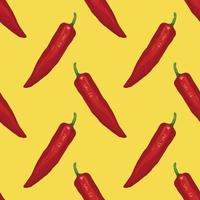 röd chili hand rita grönsak sömlös vektor