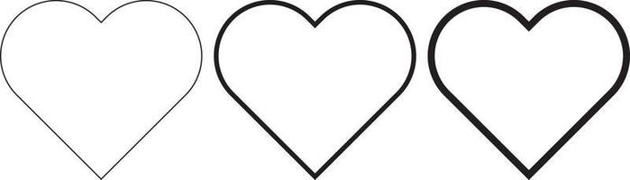 Herz-Symbole. Liebessymbol. Herzen gesetzt. Herz-Design. romantisches Zeichendesign vektor