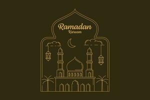 ramadan kareem vektor design illustration monoline eller line art stil