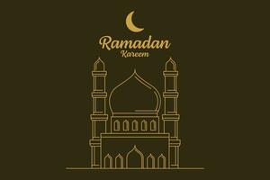 ramadan kareem vektor design illustration monoline eller line art stil