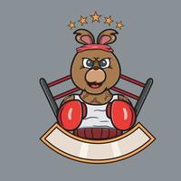 maskot björn boxning logotyp. vektor