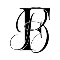 fb, bf, monogram logotyp. kalligrafiska signatur ikon. bröllop logotyp monogram. modern monogram symbol. par logotyp för bröllop vektor