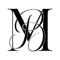 mb, bm, monogram logotyp. kalligrafiska signatur ikon. bröllop logotyp monogram. modern monogram symbol. par logotyp för bröllop vektor