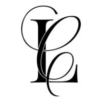 lc, cl, monogram logotyp. kalligrafiska signatur ikon. bröllop logotyp monogram. modern monogram symbol. par logotyp för bröllop vektor