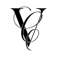 vc, CV, Monogramm-Logo. Kalligraphisches Signatursymbol. Hochzeitslogo-Monogramm. modernes Monogrammsymbol. Paarlogo für die Hochzeit vektor