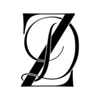 zd, dz, Monogramm-Logo. Kalligraphisches Signatursymbol. Hochzeitslogo Monogramm. modernes Monogrammsymbol. Paarlogo für die Hochzeit vektor