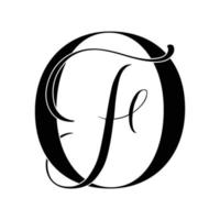 av ,fo, monogram logotyp. kalligrafiska signatur ikon. bröllop logotyp monogram. modern monogram symbol. par logotyp för bröllop vektor
