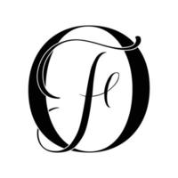 von ,fo, Monogramm-Logo. Kalligraphisches Signatursymbol. Hochzeitslogo-Monogramm. modernes Monogrammsymbol. Paarlogo für die Hochzeit vektor