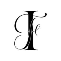 wenn, fi, Monogramm-Logo. Kalligraphisches Signatursymbol. Hochzeitslogo Monogramm. modernes Monogrammsymbol. Paarlogo für die Hochzeit vektor