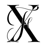 xf, fx, monogram logotyp. kalligrafiska signatur ikon. bröllop logotyp monogram. modern monogram symbol. par logotyp för bröllop vektor