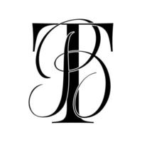 tb, bt, monogram logotyp. kalligrafiska signatur ikon. bröllop logotyp monogram. modern monogram symbol. par logotyp för bröllop vektor