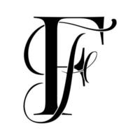 ff ,ff, monogram logotyp. kalligrafiska signatur ikon. bröllop logotyp monogram. modern monogram symbol. par logotyp för bröllop vektor