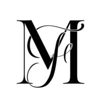 mf, fm, Monogrammlogo. Kalligraphisches Signatursymbol. Hochzeitslogo-Monogramm. modernes Monogrammsymbol. Paarlogo für die Hochzeit vektor