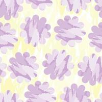sömlös violett blommönster på gul bakgrund vektor