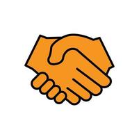 Symbol für die lineare Handshake-Farbe. Deal, Partner, Geschäftssymbol. Das Symbol kann für Anwendungssymbole, Websymbole und Infografiken verwendet werden. Design-Vorlagenvektor vektor