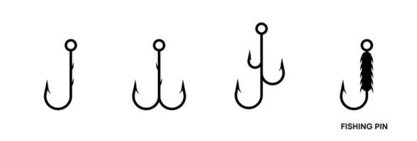 Fischnadel-Icon-Set. Dieses Symbol ist ein Symbol für eine Nadelausrüstung zum Angeln. editierbarer Icon-Satz. Angelverein oder Online-Webshop kreative Vektorgrafiken. vektor