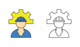 Ingenieur-Zahnrad-Logo-Icon-Set. technische Symbole. Bauikonen über weißem Hintergrund. technische linie kunstvektorillustration. editierbarer Liniensatz vektor