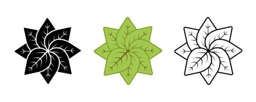 geometriskt formade örter och enkla grenar vektor Ikonuppsättning. innehåller sådana symboler som växt, blad. redigerbar linje. färgad och siluett linjär ikonuppsättning.