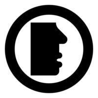 menschliches Gesicht Seitenansicht Kopf Mund Nase Lippe männlich Profil Person Silhouette Symbol im Kreis rund schwarz Farbe Vektor Illustration flachen Stil Bild