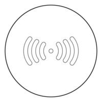 Funksignal das schwarze Farbsymbol im Kreis oder rund