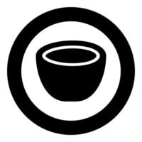 Kokosnuss-Symbol schwarze Farbe im Kreis rund vektor