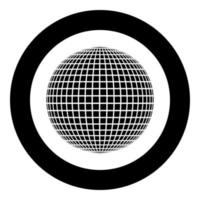 Disco-Kugel Disco-Party-Konzept Ball-Welt-Konzept-Web-Idee-Symbol im Kreis rund schwarz Farbe Vektor-illustration Flat Style Image vektor