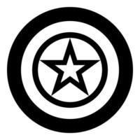 Stern im Kreis Symbol im Kreis rund schwarz Farbe Vektor Illustration solide Umriss Stil Bild