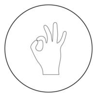 Das Schild zeigt der Hand das schwarze Farbsymbol im Kreis oder rund vektor