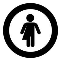Symbolkonzept der Geschlechterloyalität Transvestitenkonzept homosexuelles Symbol schwarze Farbvektor im Kreis runde Abbildung flacher Stil Bild vektor