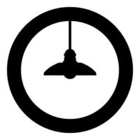 ljuskrona plafond hängande lampa ikon i cirkel rund svart färg vektor illustration bild solid kontur stil