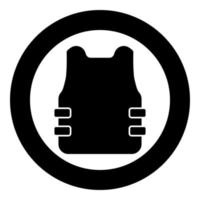 Kugelsichere Weste Flak-Jacke-Symbol im Kreis runden schwarzen Farbvektor Illustration Flat Style Image vektor