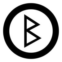 Berkana Rune Birke Geburt Symbol Farbe schwarz Vektor im Kreis runde Abbildung flachen Stil Bild