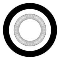 Spirograph-Element leer in der Mitte abstraktes konzentrisches Symbol im Kreis rundes schwarzes Farbvektor-Illustrations-Flat-Style-Bild vektor