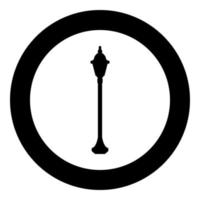 Straßenlaterne Laterne Symbol im Kreis rund schwarz Farbe Vektor Illustration Bild solide Umrisse Stil