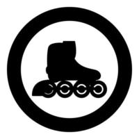 Rollschuhe klingen Personentransport Symbol im Kreis rund schwarz Farbe Vektor Illustration Bild solide Umrisse Stil