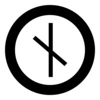 nauthis runa neidis behöver natt inte symbol ikon svart färg vektor i cirkel rund illustration platt stil bild
