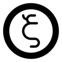 ksi griechisches Symbol kleiner Buchstabe Kleinbuchstaben Schriftsymbol im Kreis rund schwarz Farbe Vektor Illustration flachen Stil Bild