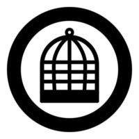 bur för fågel siluett vintage fångenskap koncept ikon i cirkel rund svart färg vektor illustration bild solid kontur stil